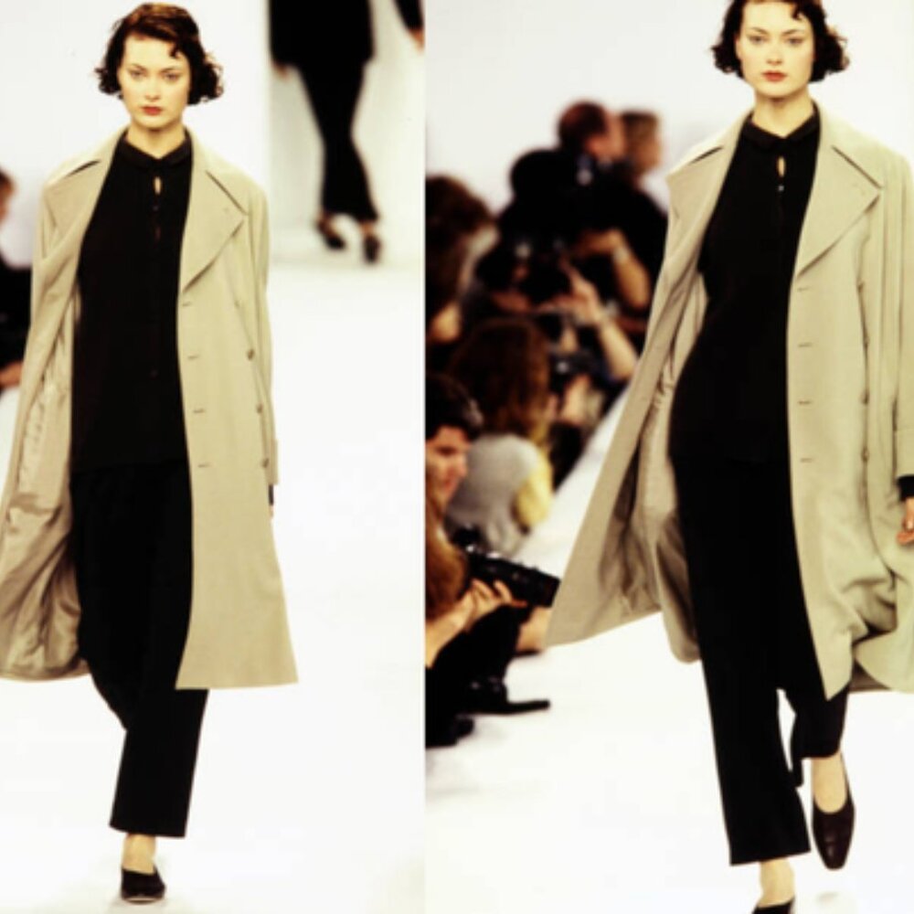 Calvin Klein Collection Vintage Fall 1994 Tan Double Breasted Coat - Picture 15 of 16